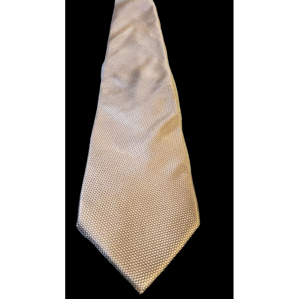 BOCA CLASSICS MENS NECK TIE TAN GEOMETRIC NWT 100% SILK HANDMADE